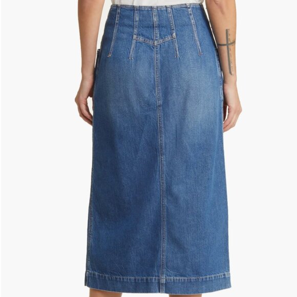 Exposed Zip Nonstretch Denim Pencil Skirt Closed Denim - Picture 11 of 15